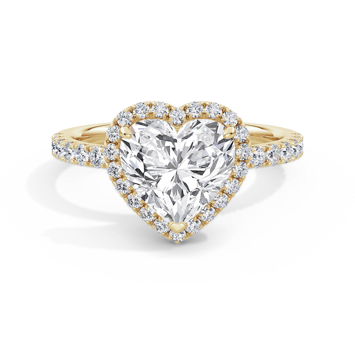 Veronica 18k Yellow Gold Heart Halo