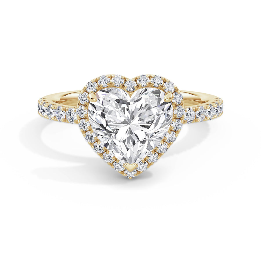 Veronica 18k Yellow Gold Heart Halo