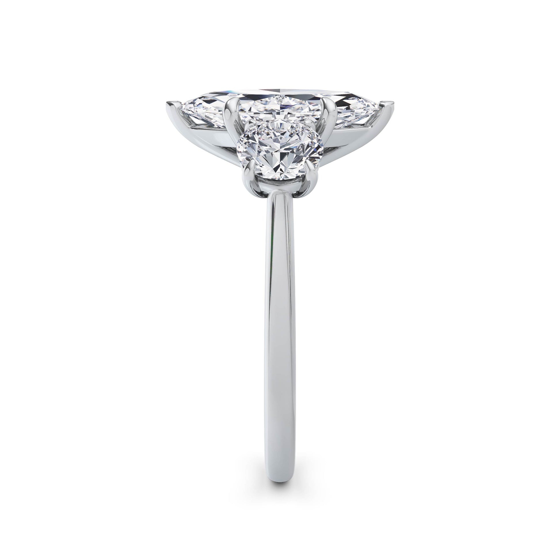 Veronica 18k White Gold Marquise Trilogy