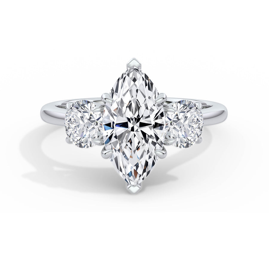 Veronica 18k White Gold Marquise Trilogy
