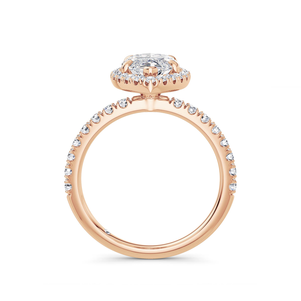 Veronica 18k Rose Gold Marquise Halo