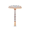 Veronica 18k Rose Gold Marquise Halo