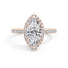 Veronica 18k Rose Gold Marquise Halo