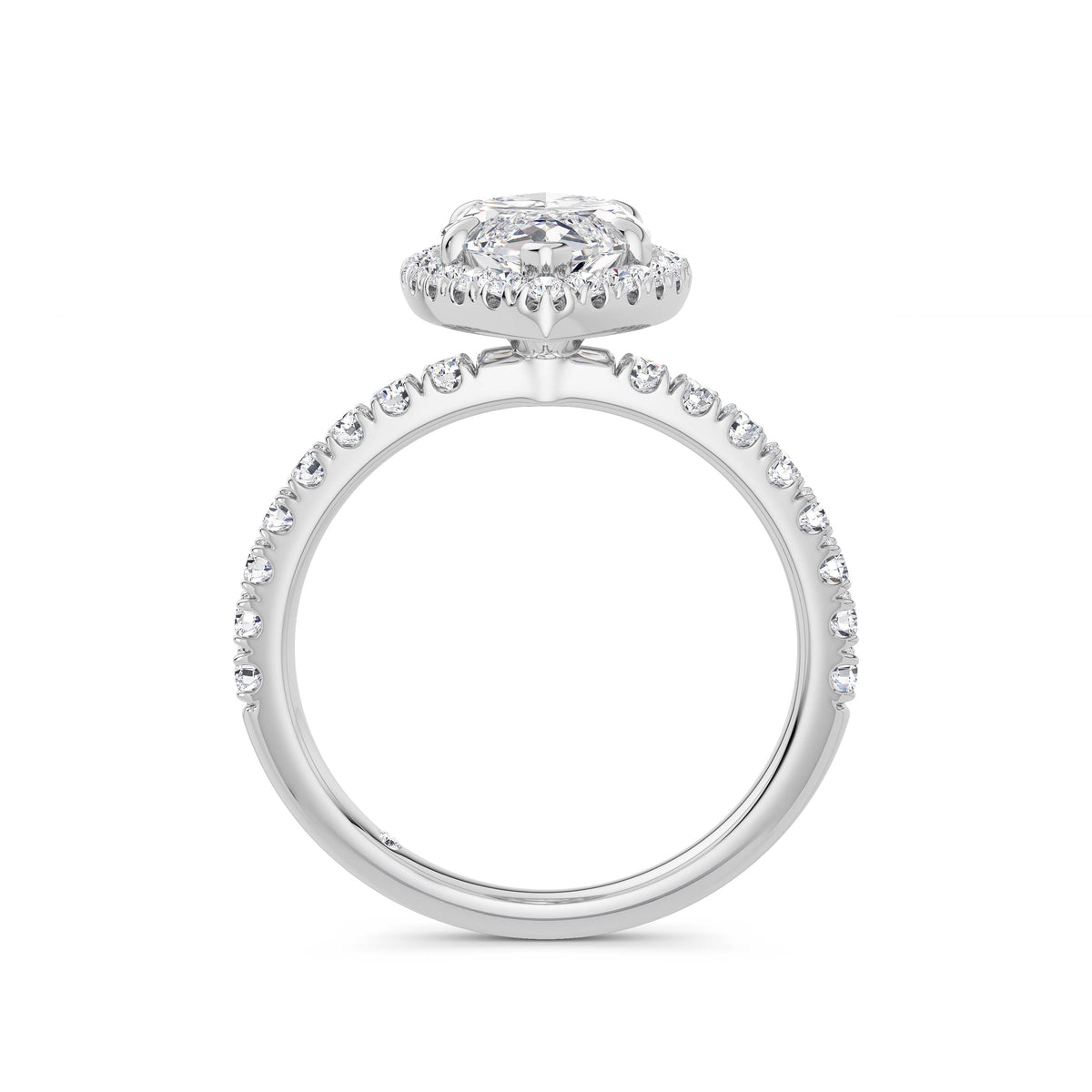 Veronica 18k White Gold Marquise Halo
