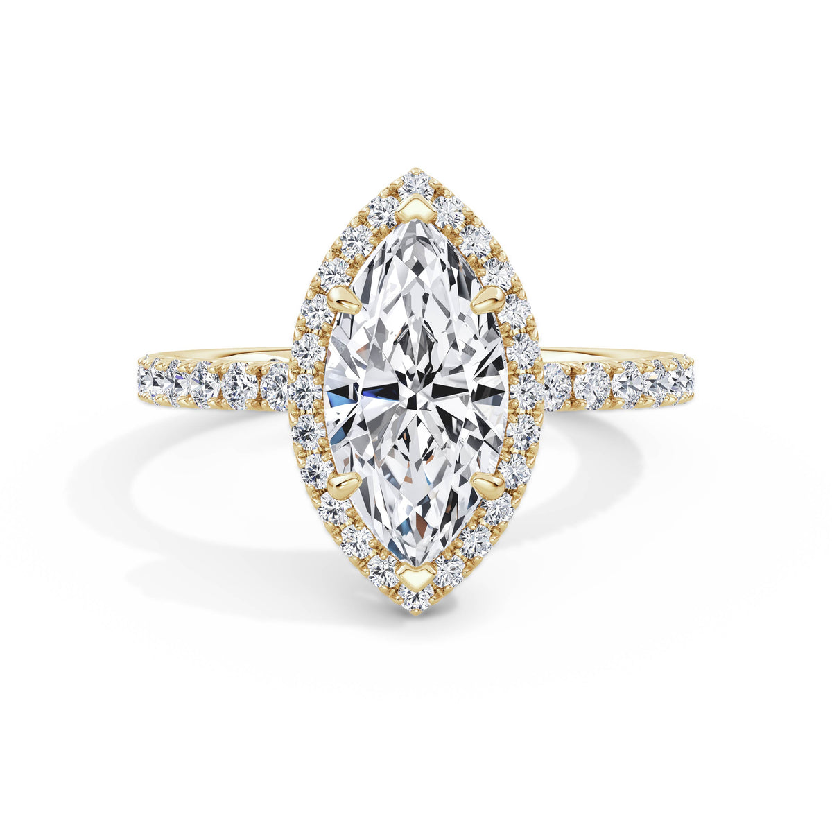 Veronica 18k Yellow Gold Marquise Halo
