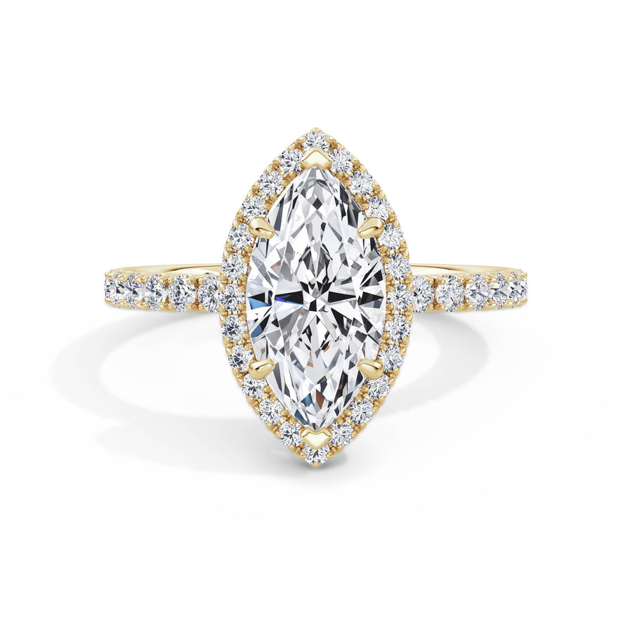 Veronica 18k Yellow Gold Marquise Halo