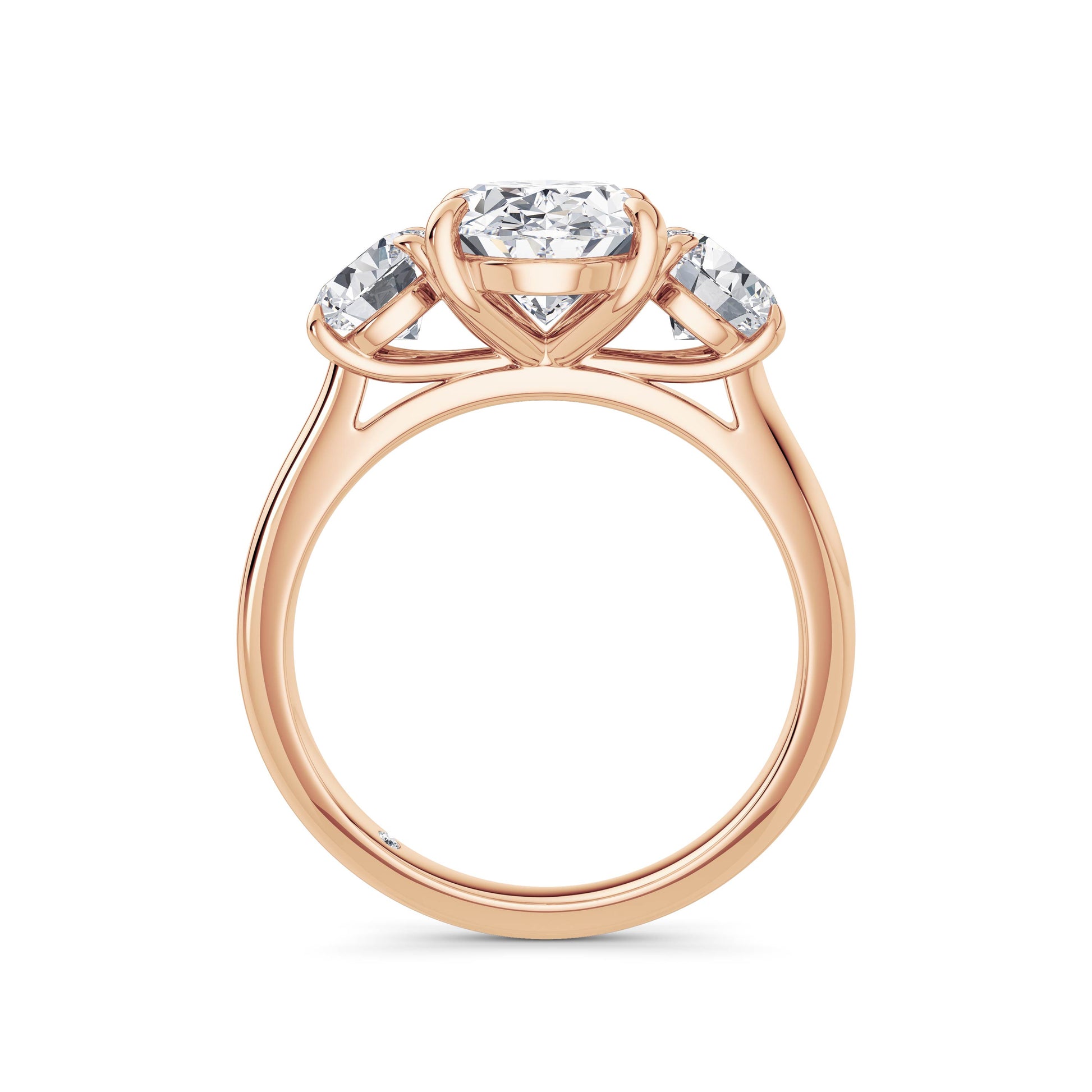 Veronica 18k Rose Gold Oval Trilogy