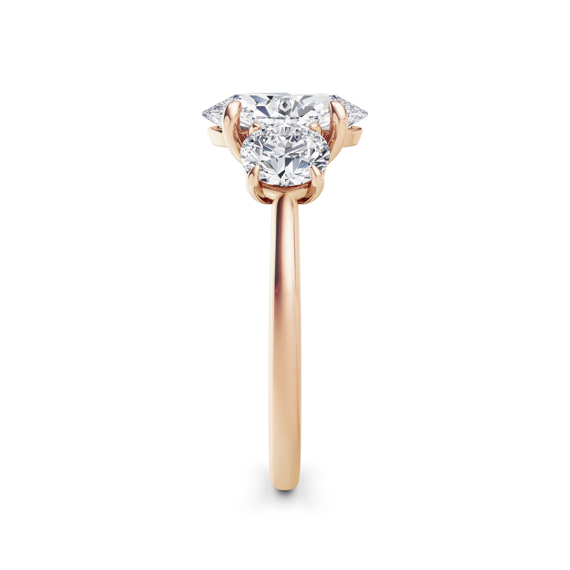 Veronica 18k Rose Gold Oval Trilogy