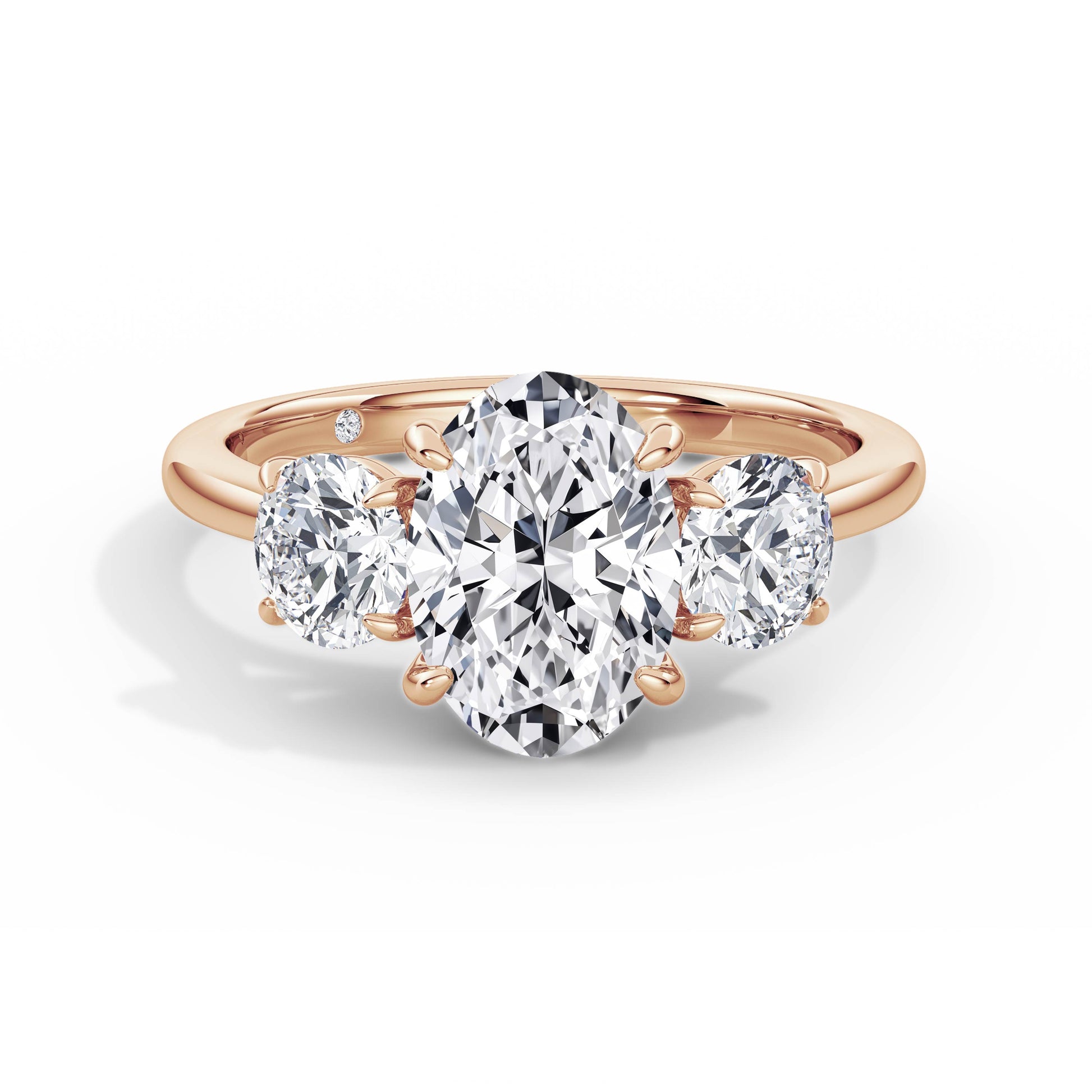Veronica 18k Rose Gold Oval Trilogy