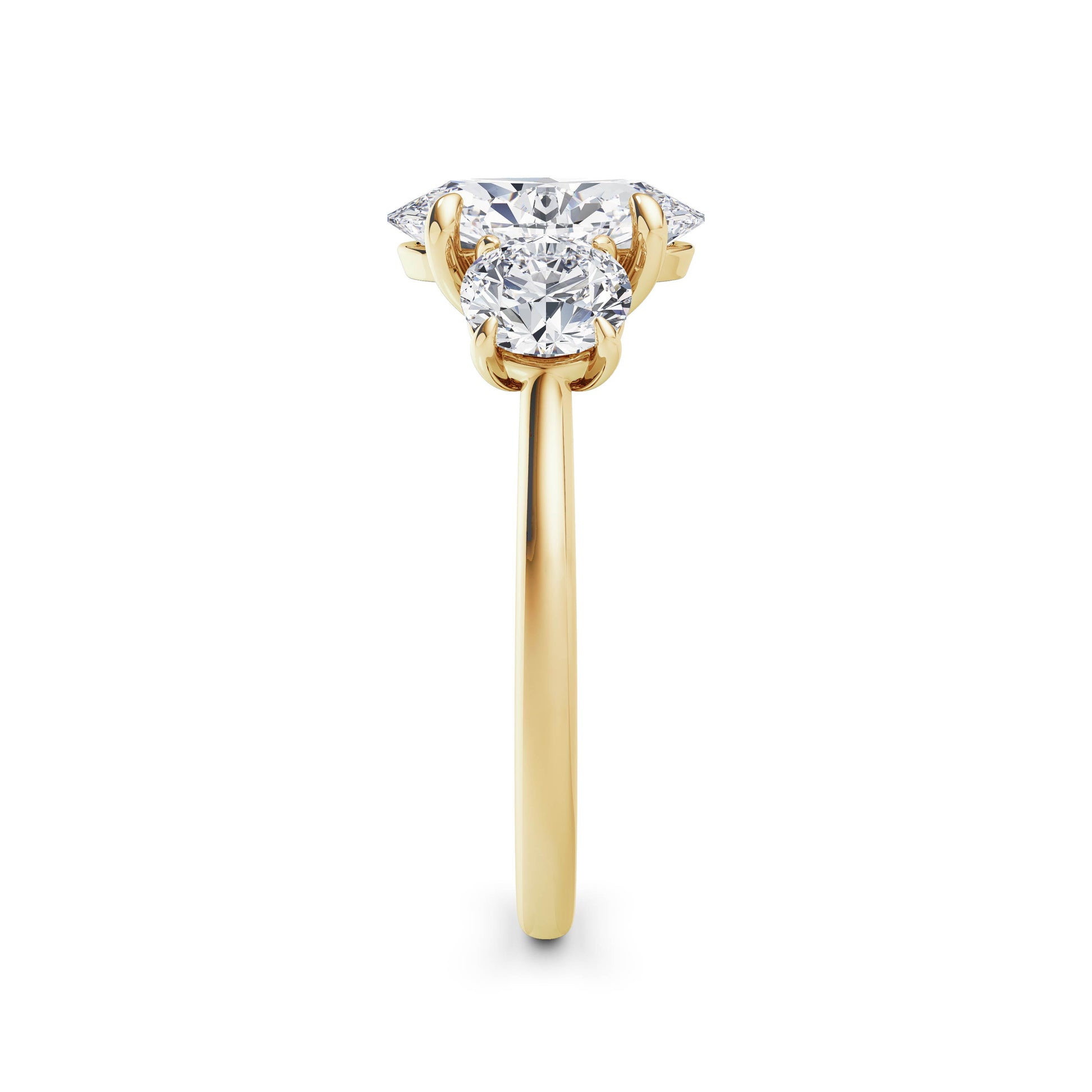 Veronica 18k Yellow Gold Oval Trilogy