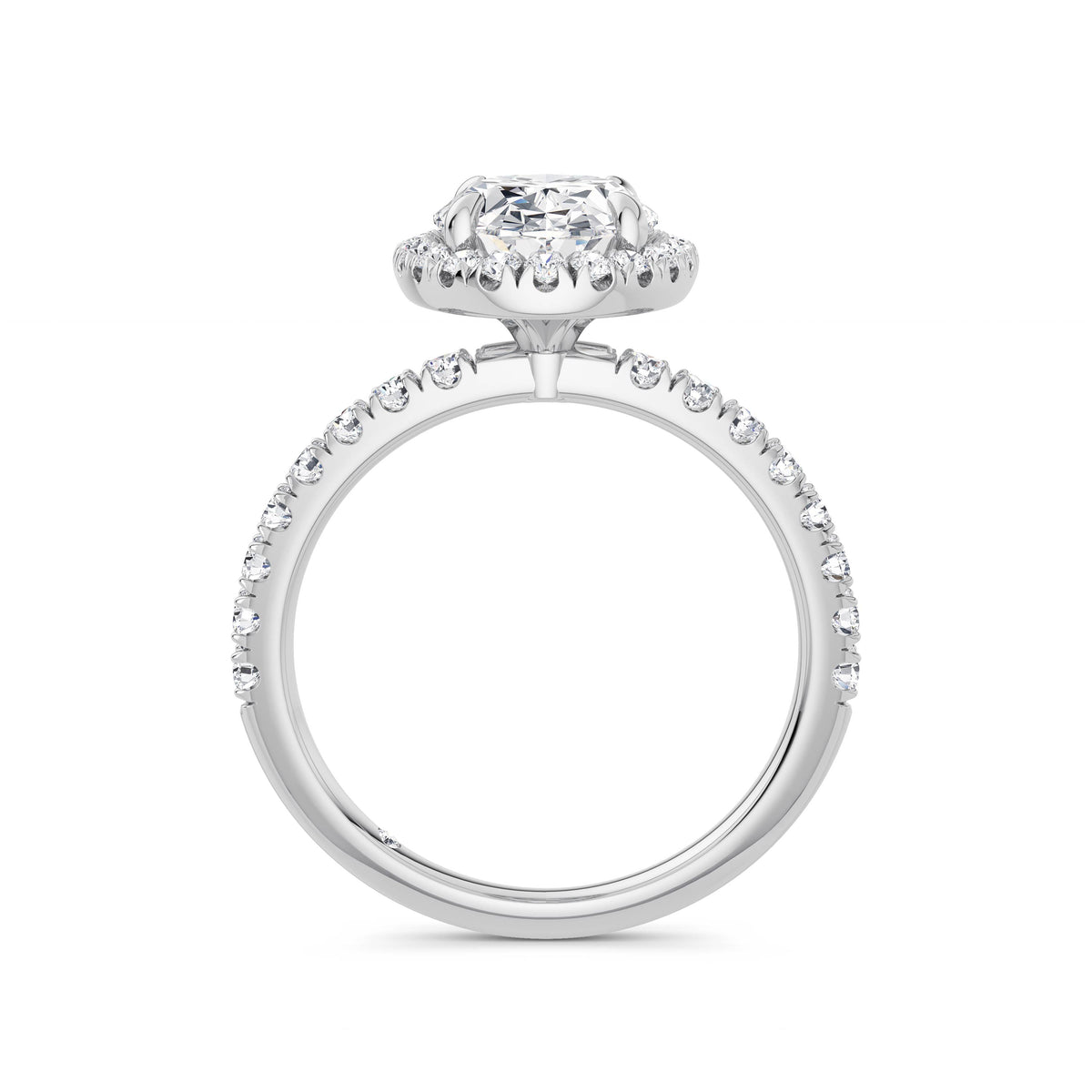 Veronica Platinum Oval Halo