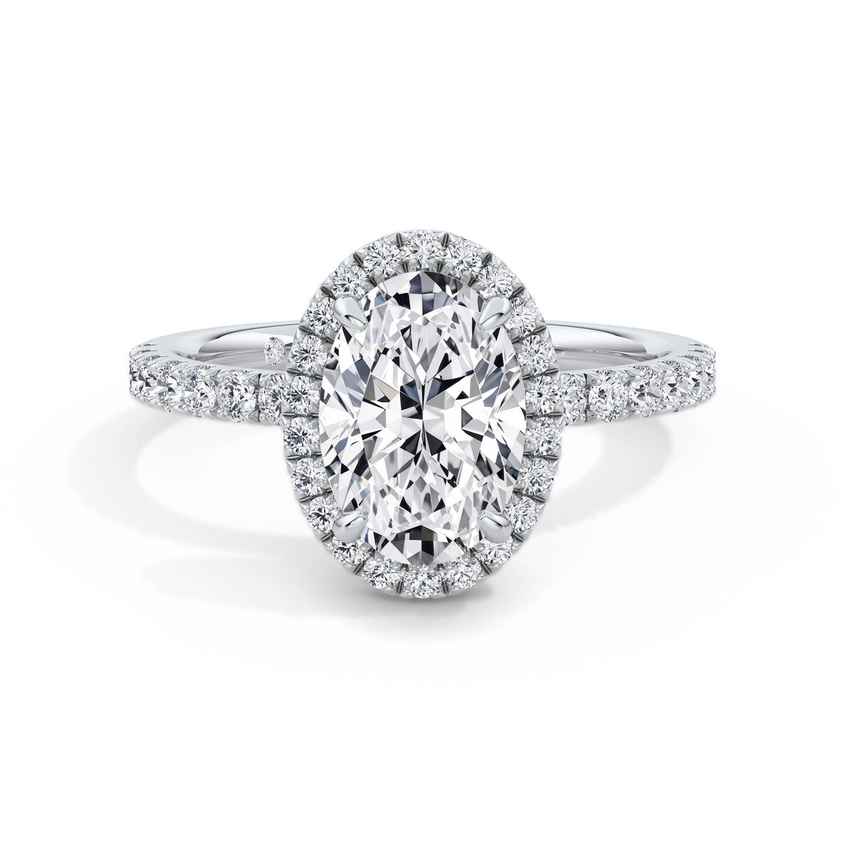 Veronica Platinum Oval Halo