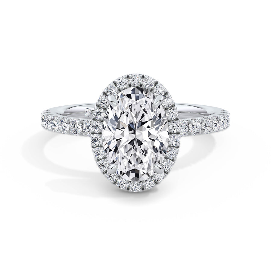 Veronica Platinum Oval Halo