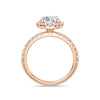 Veronica 18k Rose Gold Oval Halo