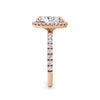 Veronica 18k Rose Gold Oval Halo