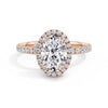 Veronica 18k Rose Gold Oval Halo