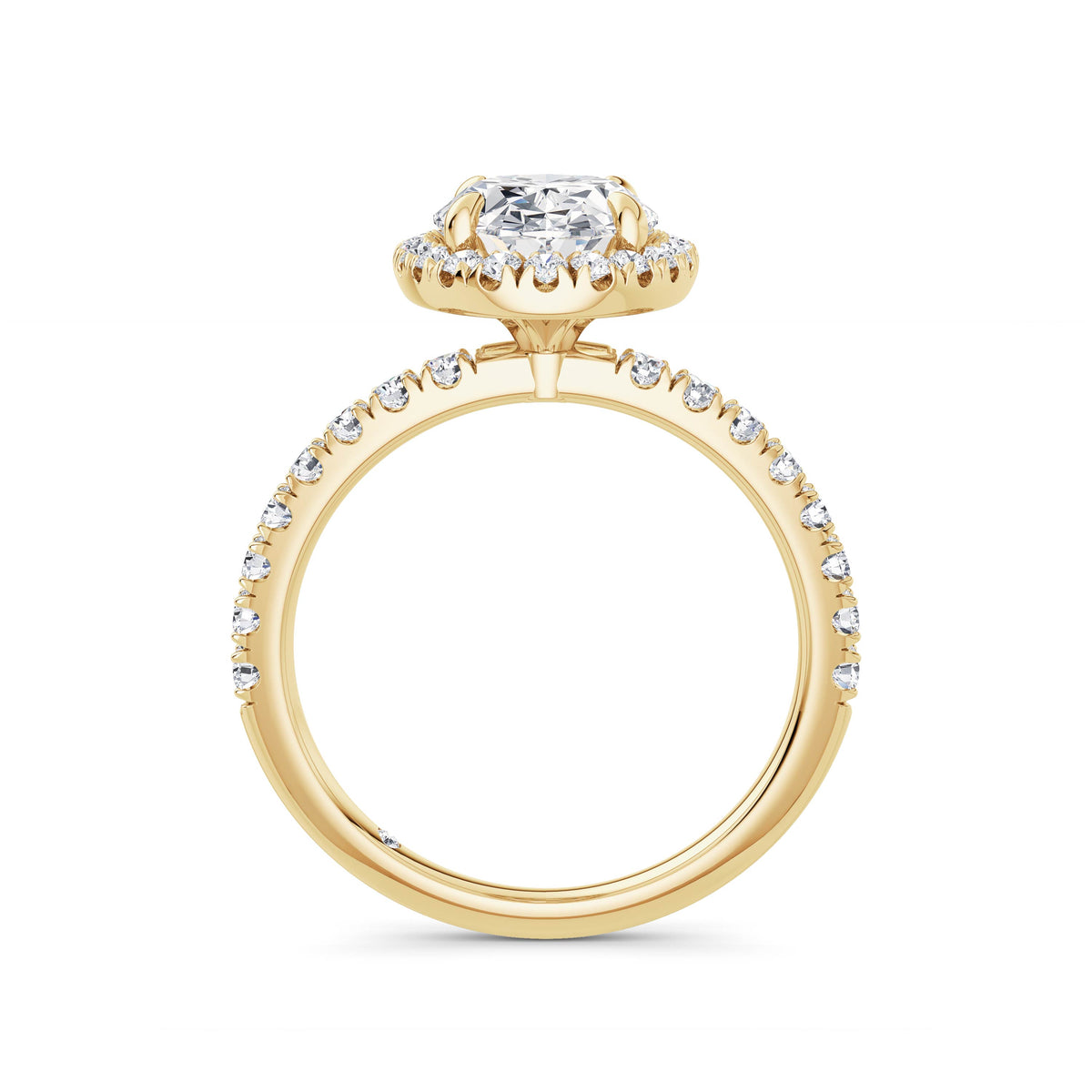 Veronica 18k Yellow Gold Oval Halo