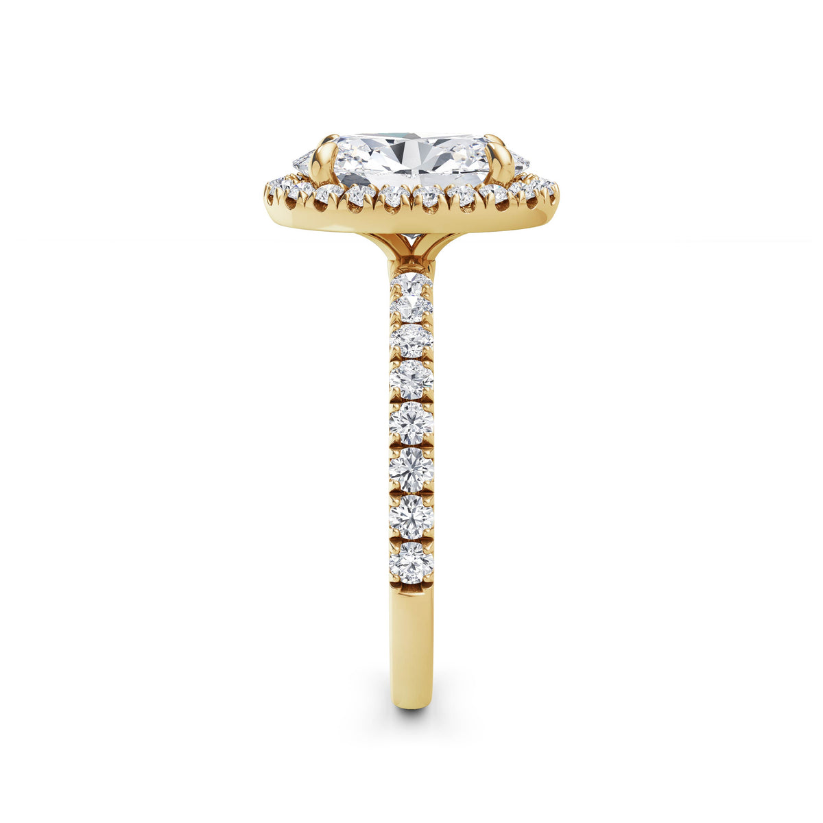 Veronica 18k Yellow Gold Oval Halo