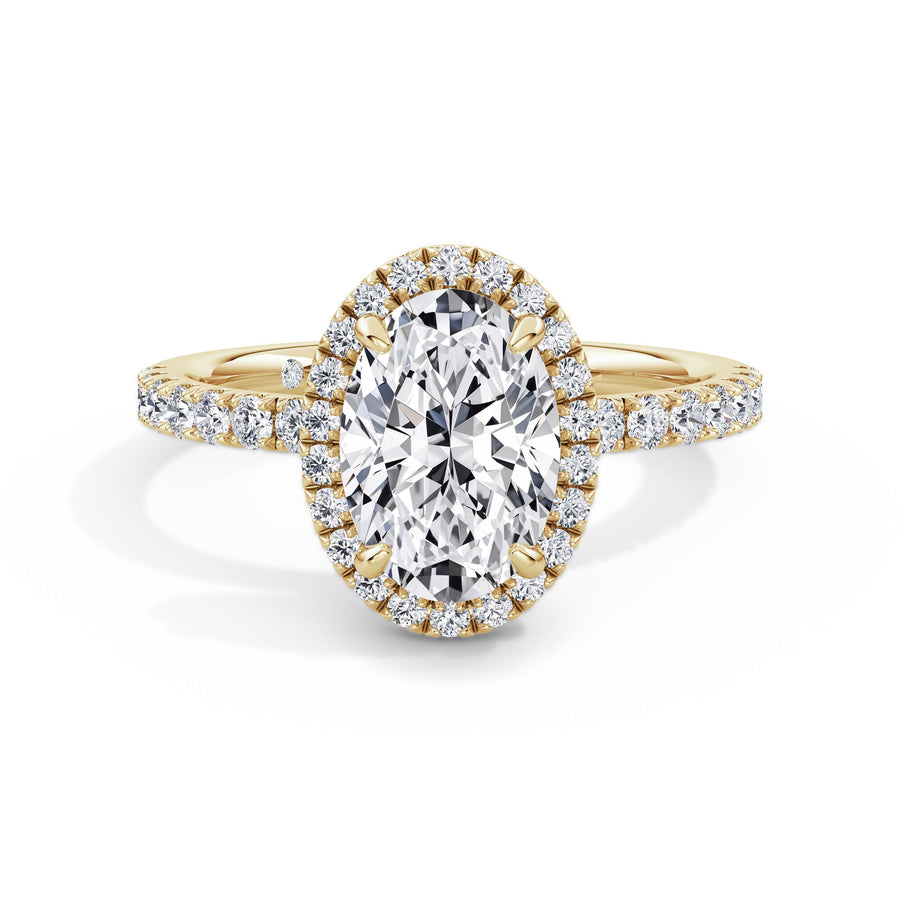 Veronica 18k Yellow Gold Oval Halo
