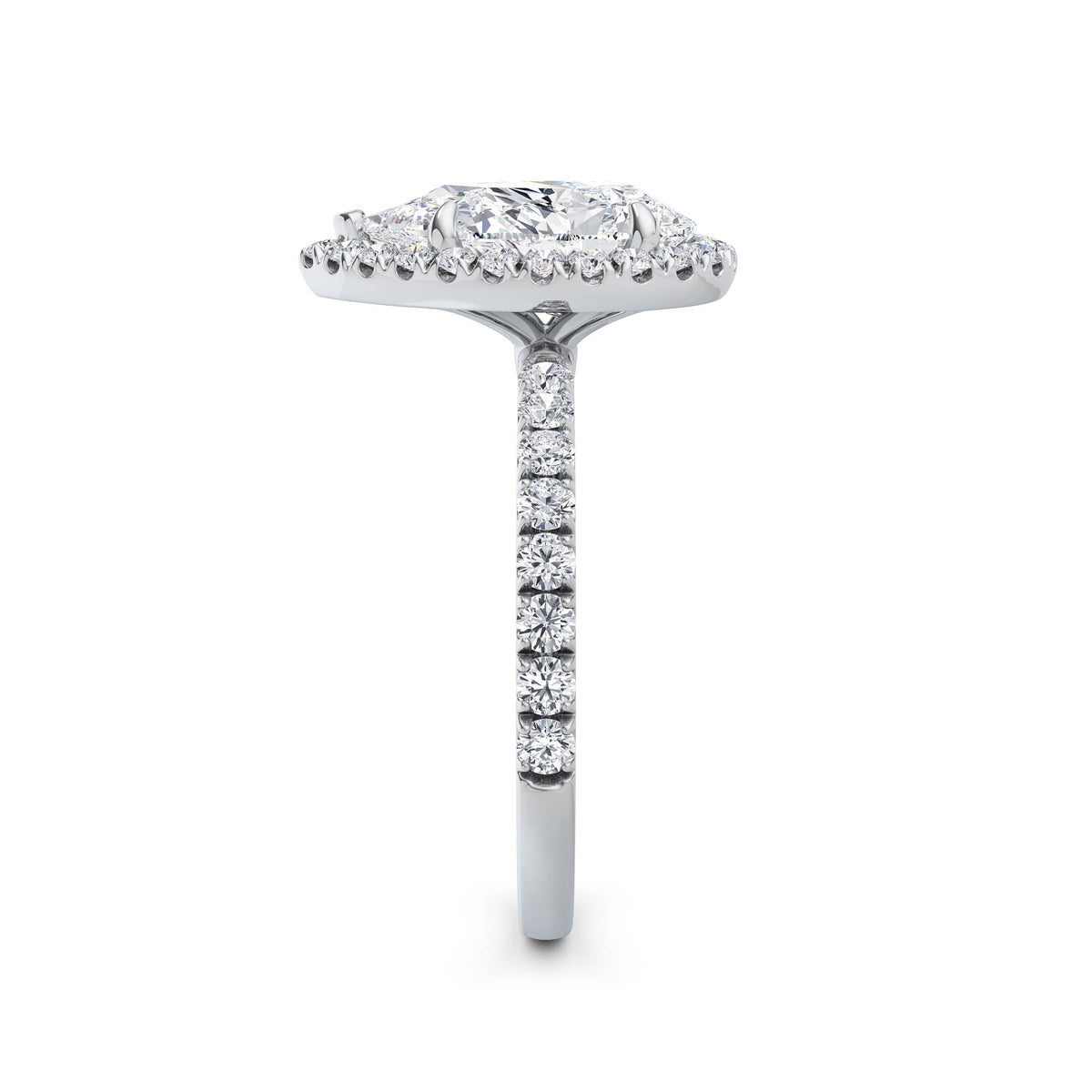 Veronica Platinum Pear Halo