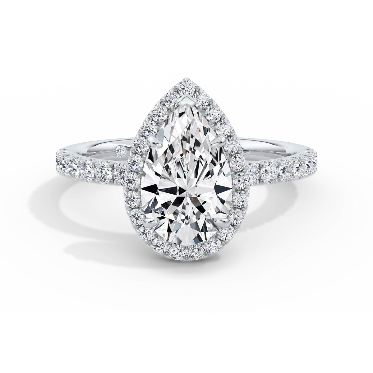 Veronica Platinum Pear Halo