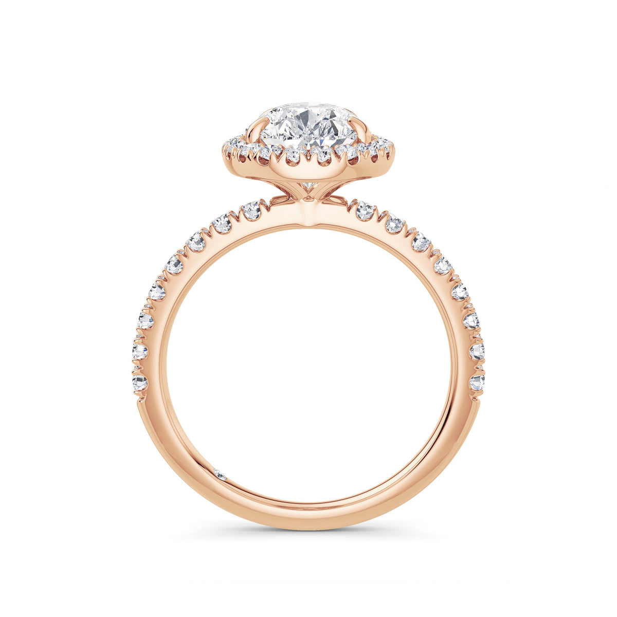Veronica 18k Rose Gold Pear Halo