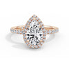 Veronica 18k Rose Gold Pear Halo