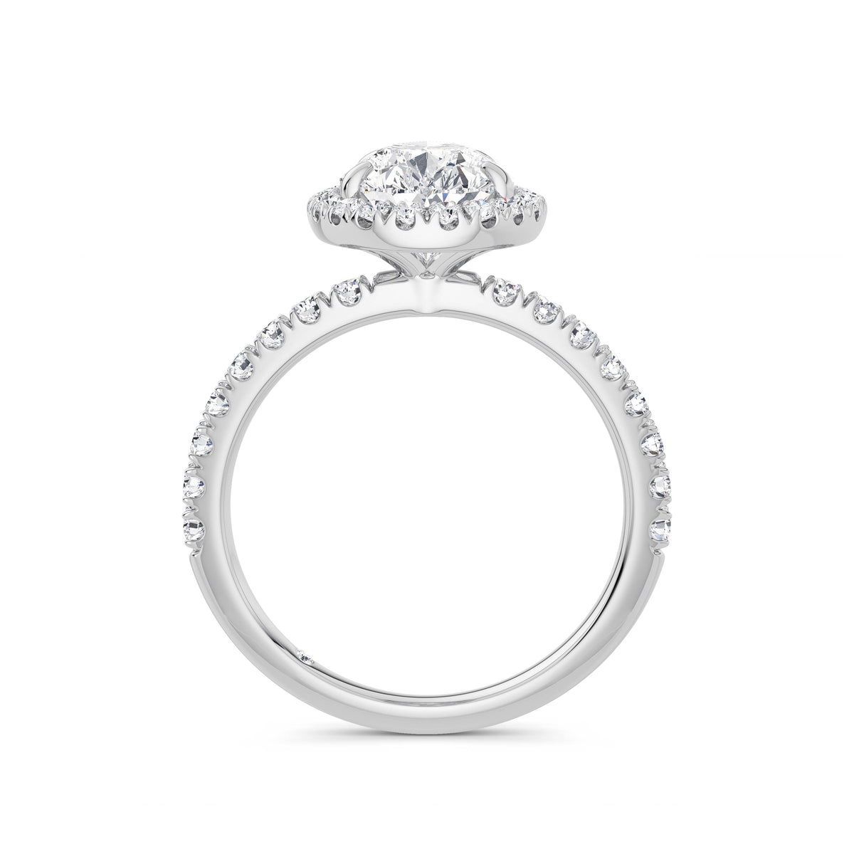 Veronica 18k White Gold Pear Halo