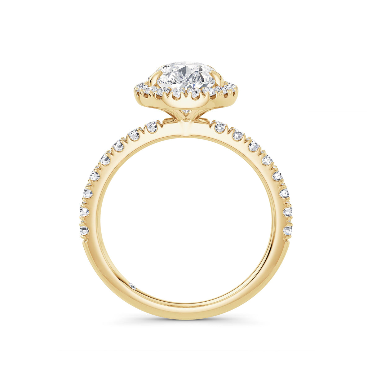 Veronica 18k Yellow Gold Pear Halo