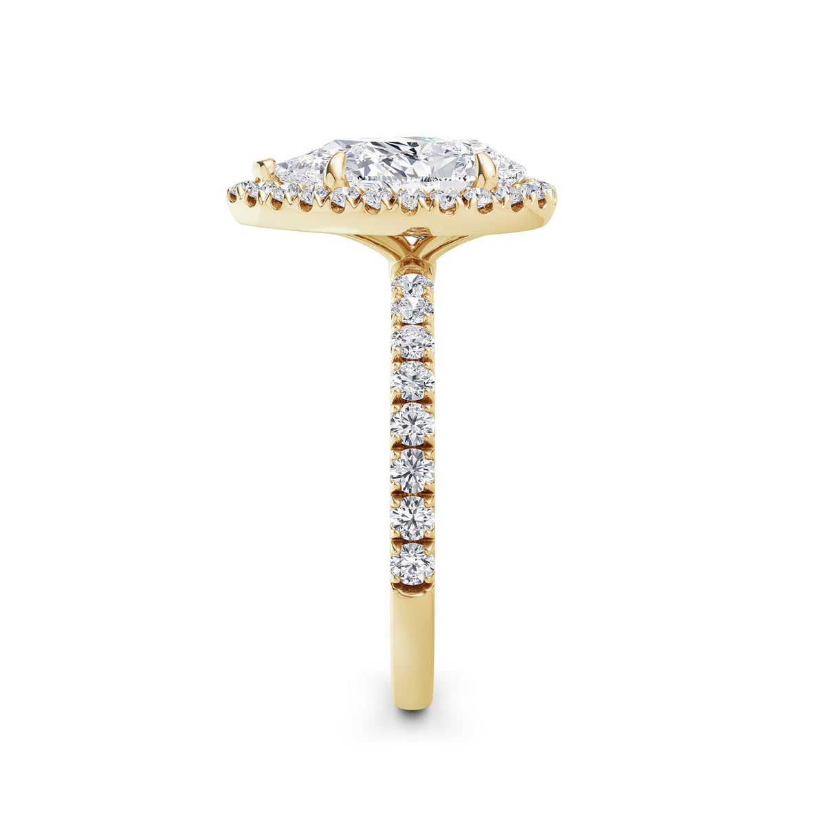Veronica 18k Yellow Gold Pear Halo