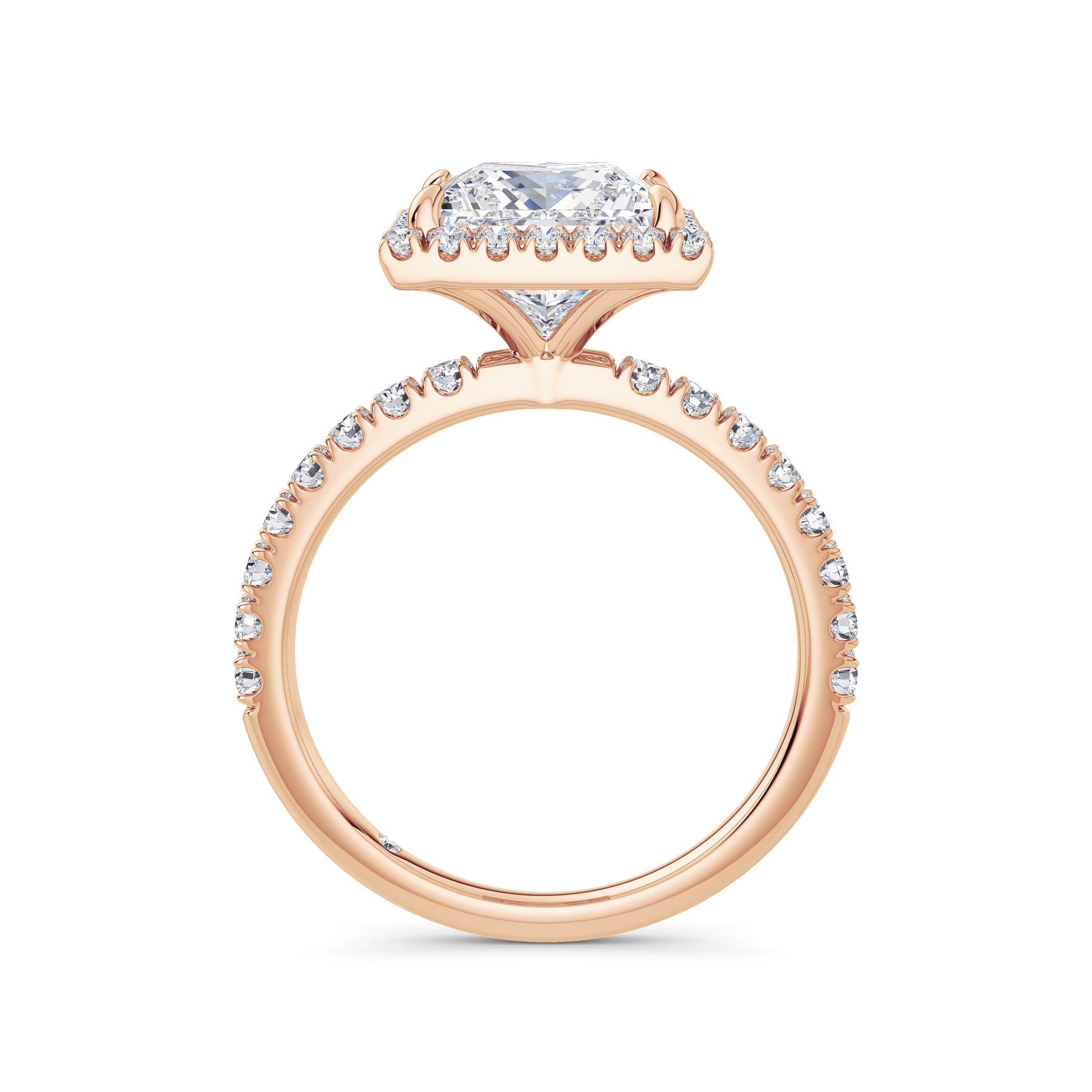 Veronica 18k Rose Gold Princess Halo