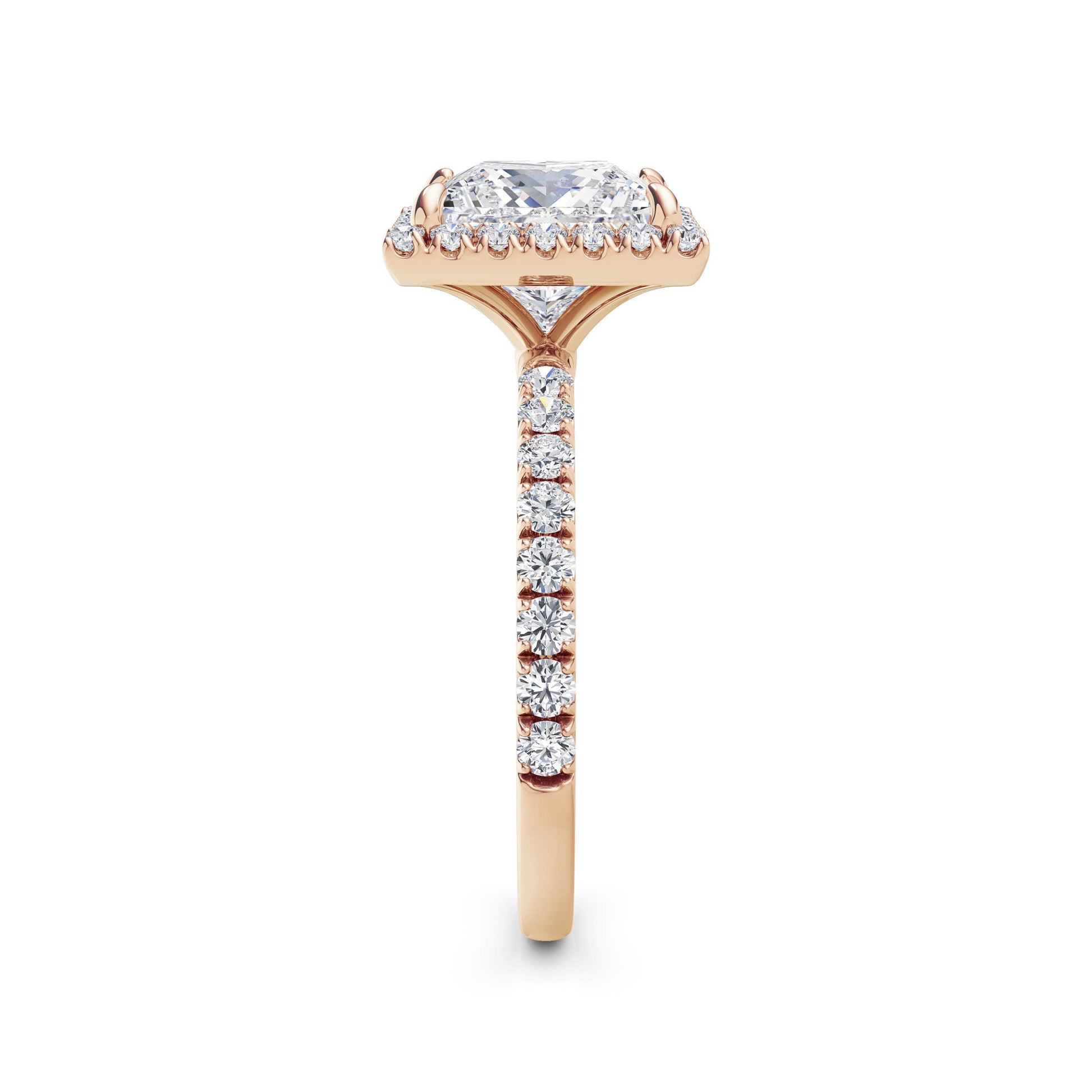 Veronica 18k Rose Gold Princess Halo
