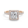 Veronica 18k Rose Gold Princess Halo
