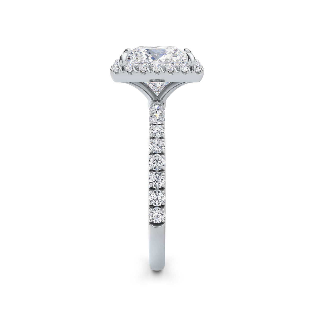 Veronica 18k White Gold Princess Halo