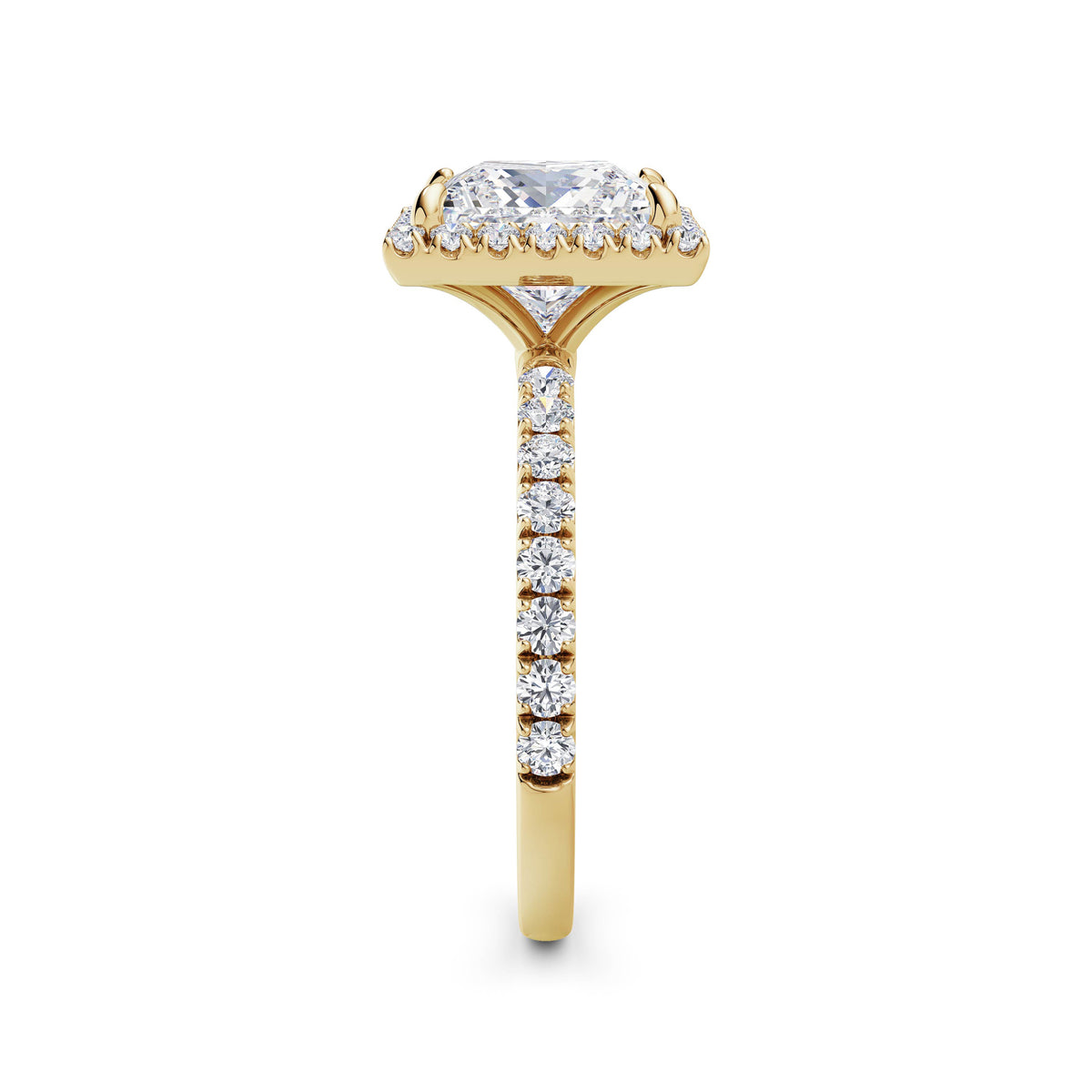 Veronica 18k Yellow Gold Princess Halo