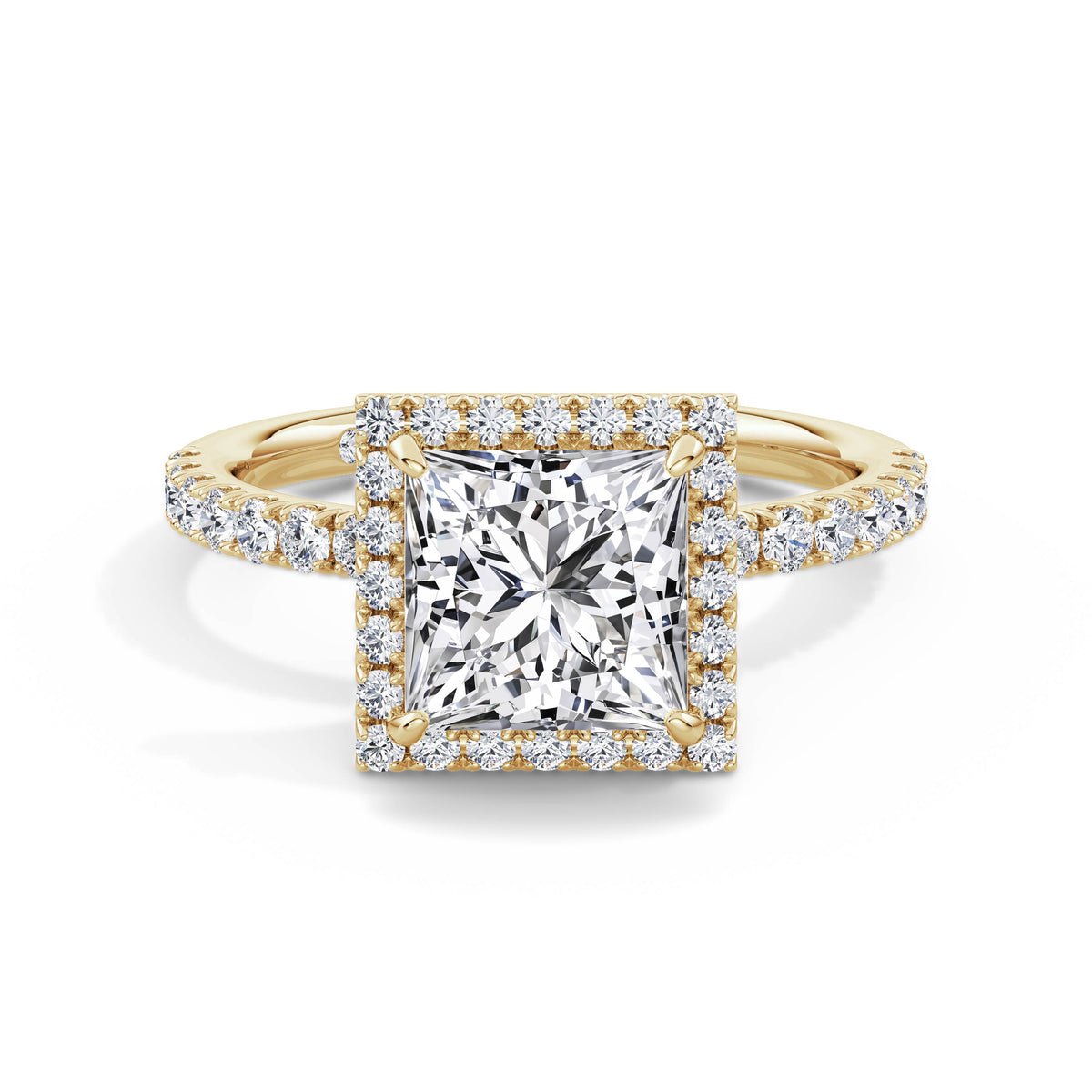 Veronica 18k Yellow Gold Princess Halo