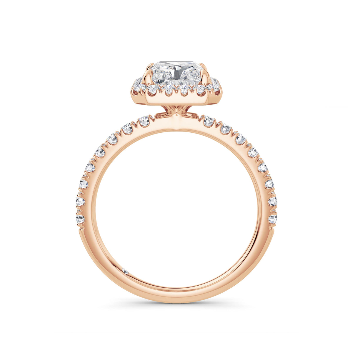 Veronica 18k Rose Gold Radiant Halo