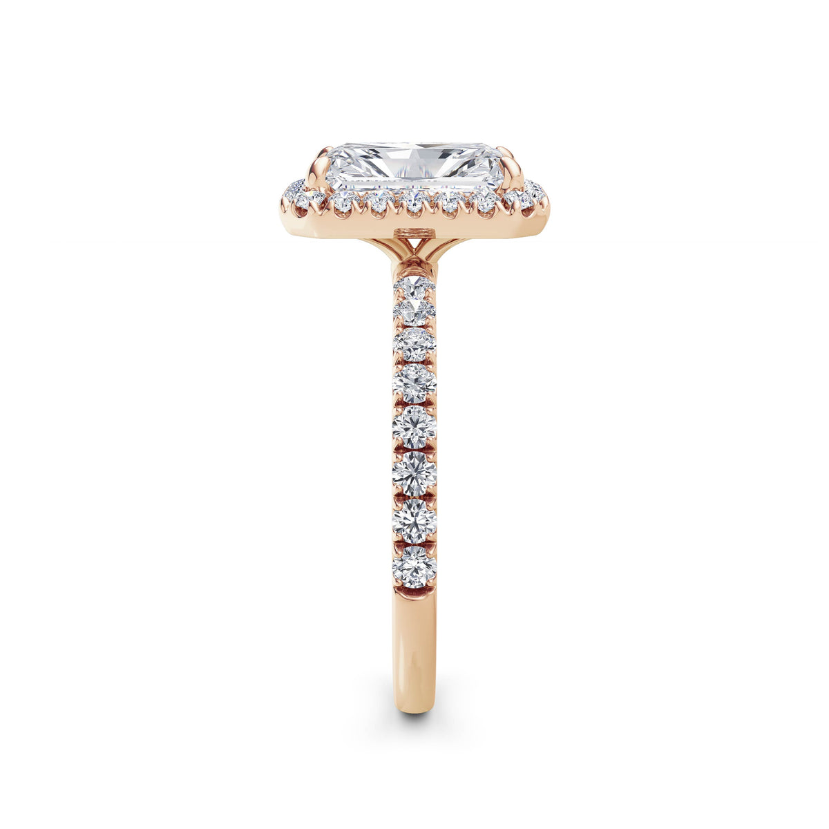 Veronica 18k Rose Gold Radiant Halo