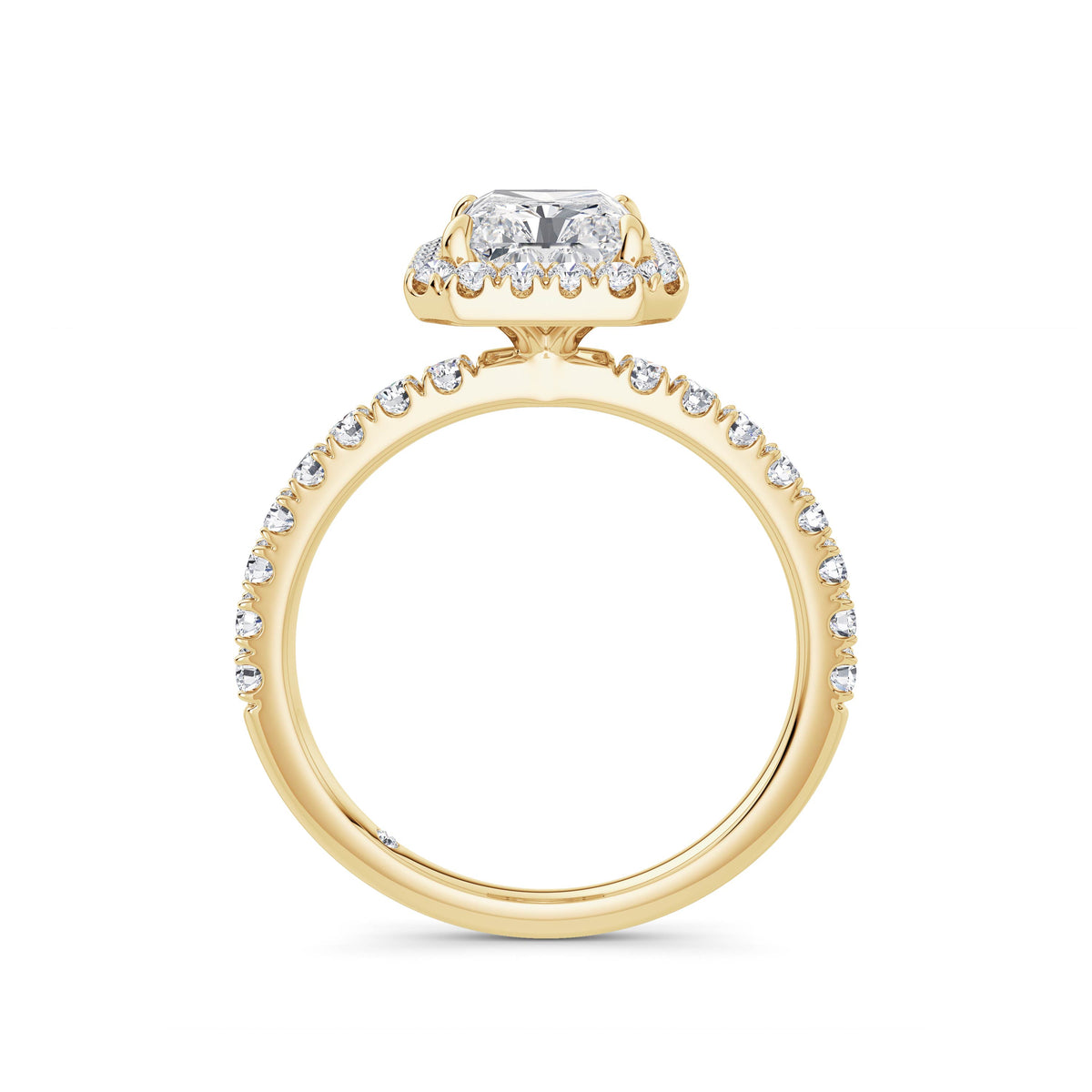 Veronica 18k Yellow Gold Radiant Halo