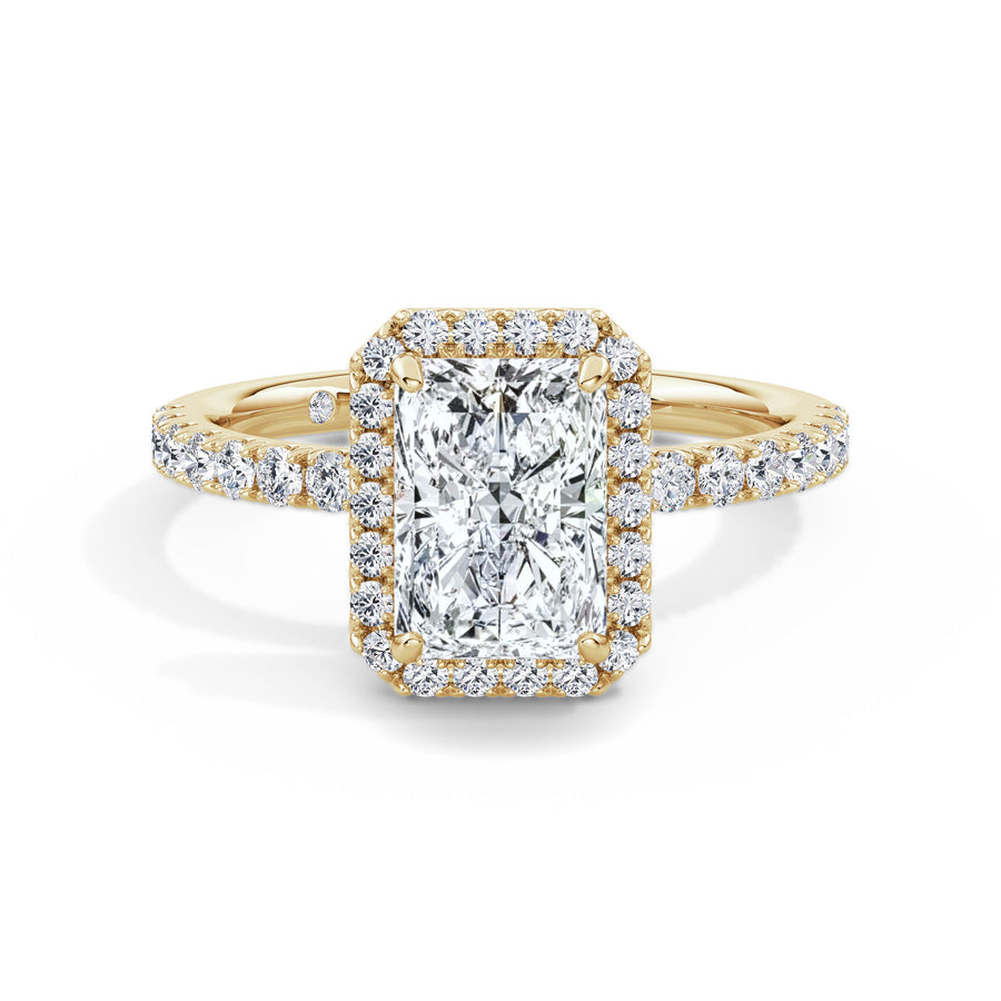 Veronica 18k Yellow Gold Radiant Halo