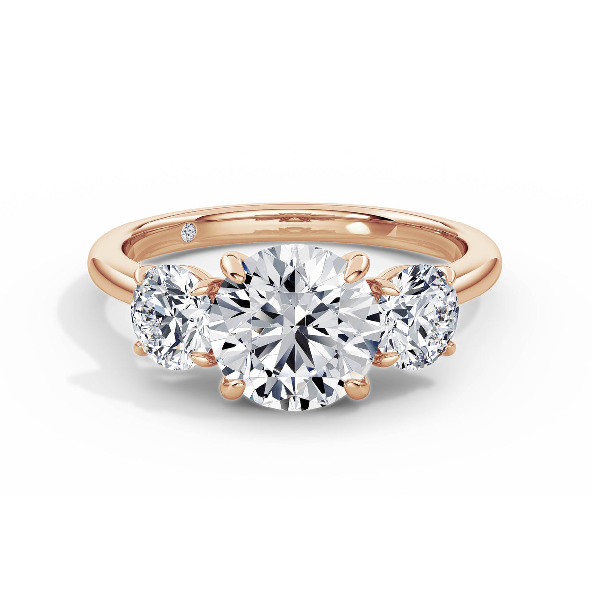 Veronica 18k Rose Gold Round Trilogy