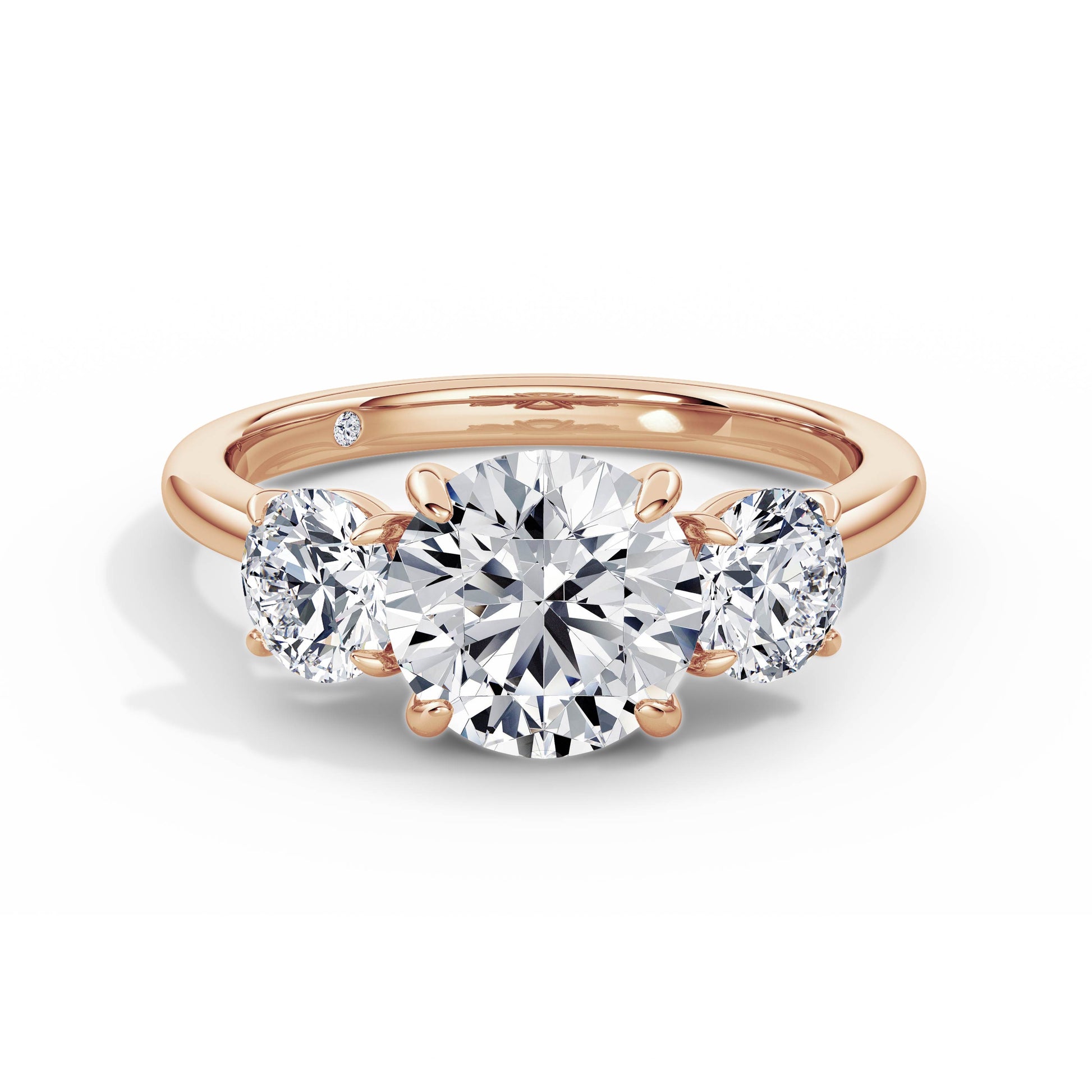 Veronica 18k Rose Gold Round Trilogy