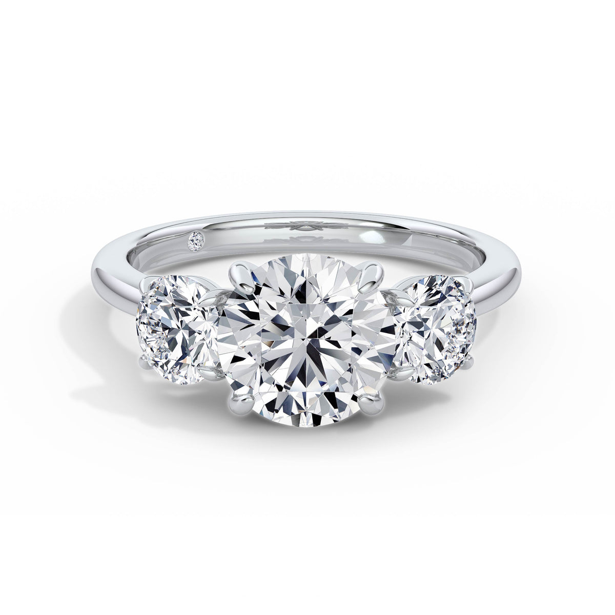 Veronica 18k White Gold Round Trilogy
