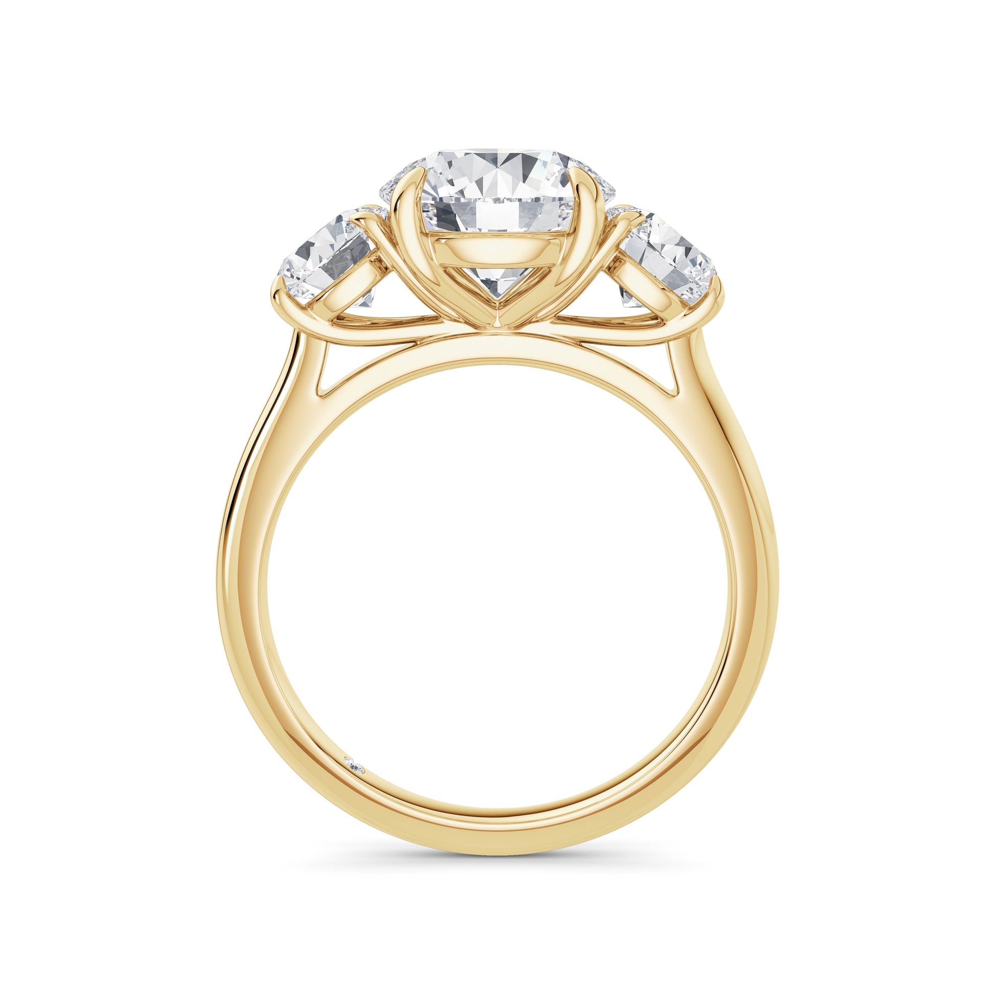 Veronica 18k Yellow Gold Round Trilogy