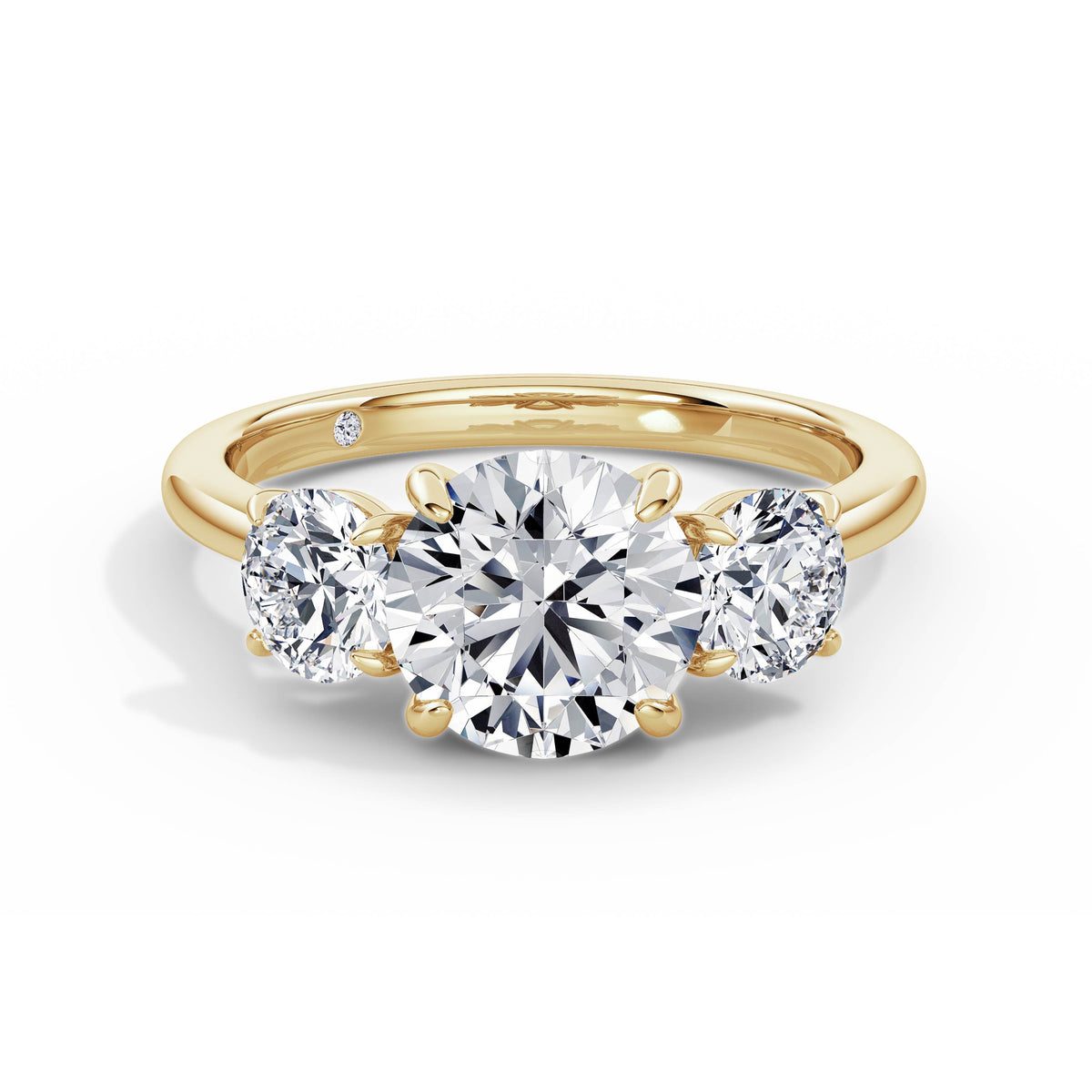 Veronica 18k Yellow Gold Round Trilogy