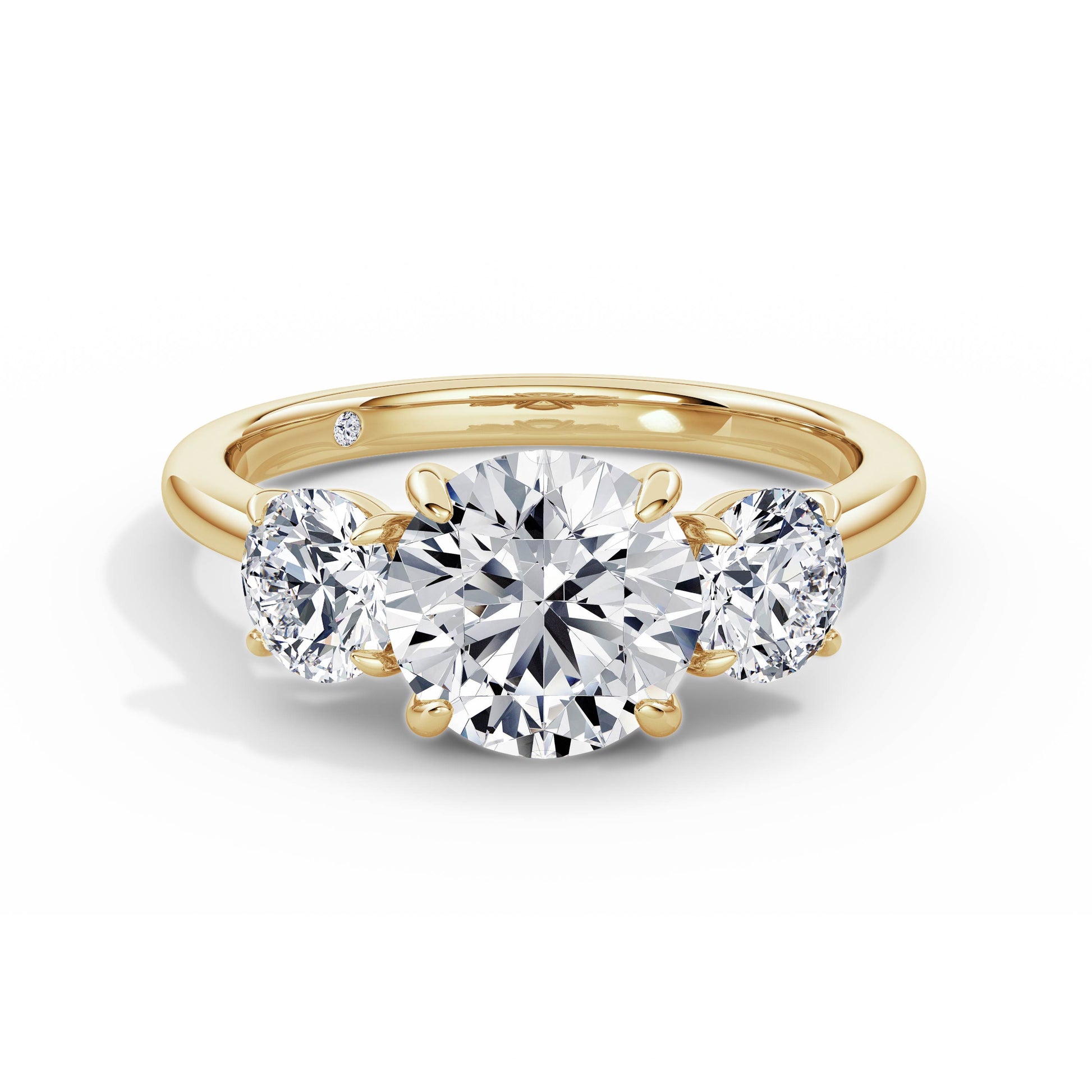 Veronica 18k Yellow Gold Round Trilogy