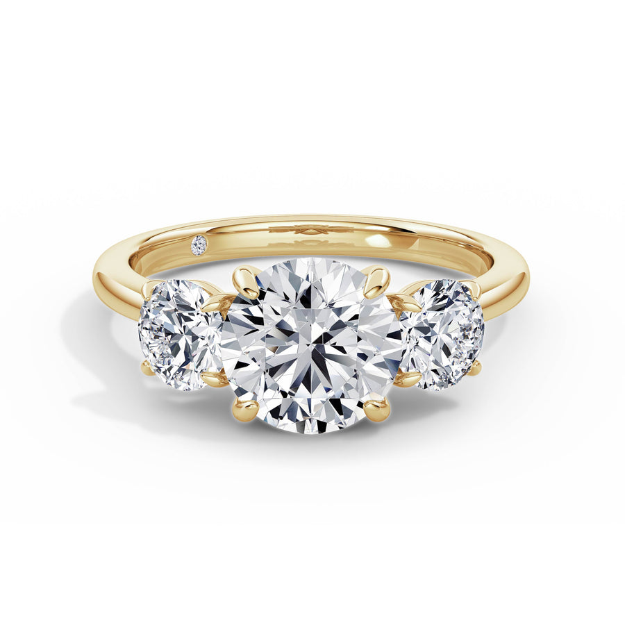 Veronica 18k Yellow Gold Round Trilogy