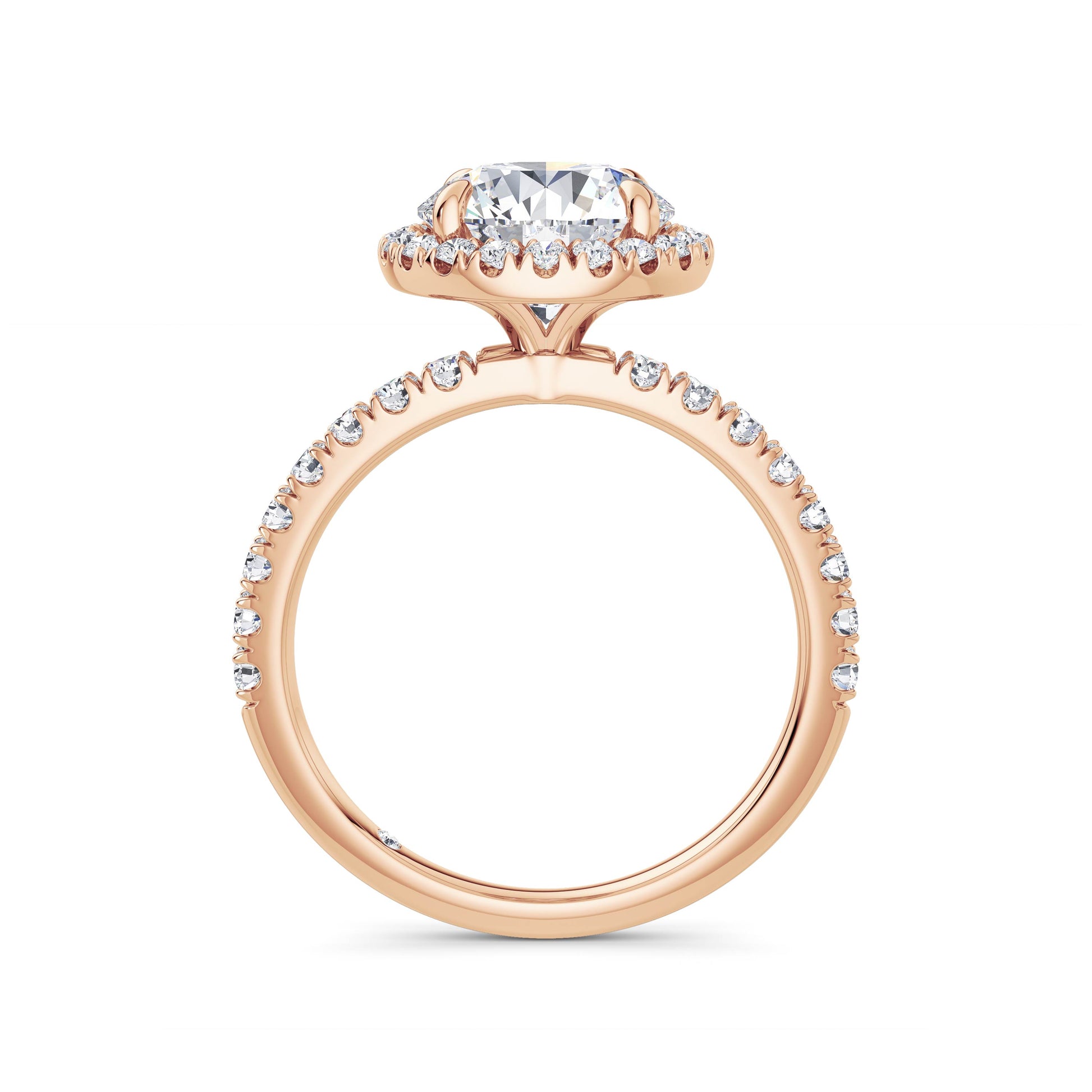 Veronica 18k Rose Gold Round Halo