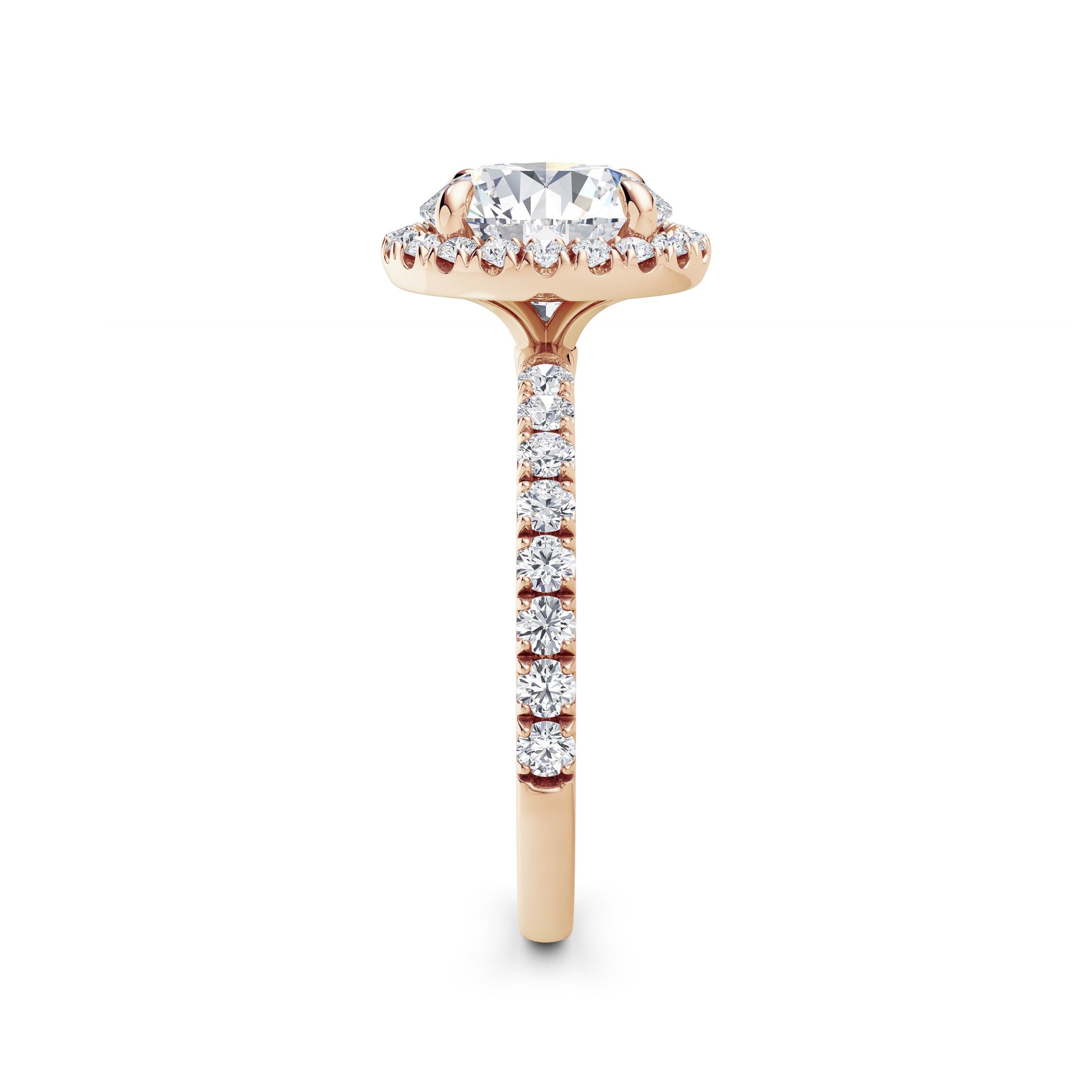 Veronica 18k Rose Gold Round Halo
