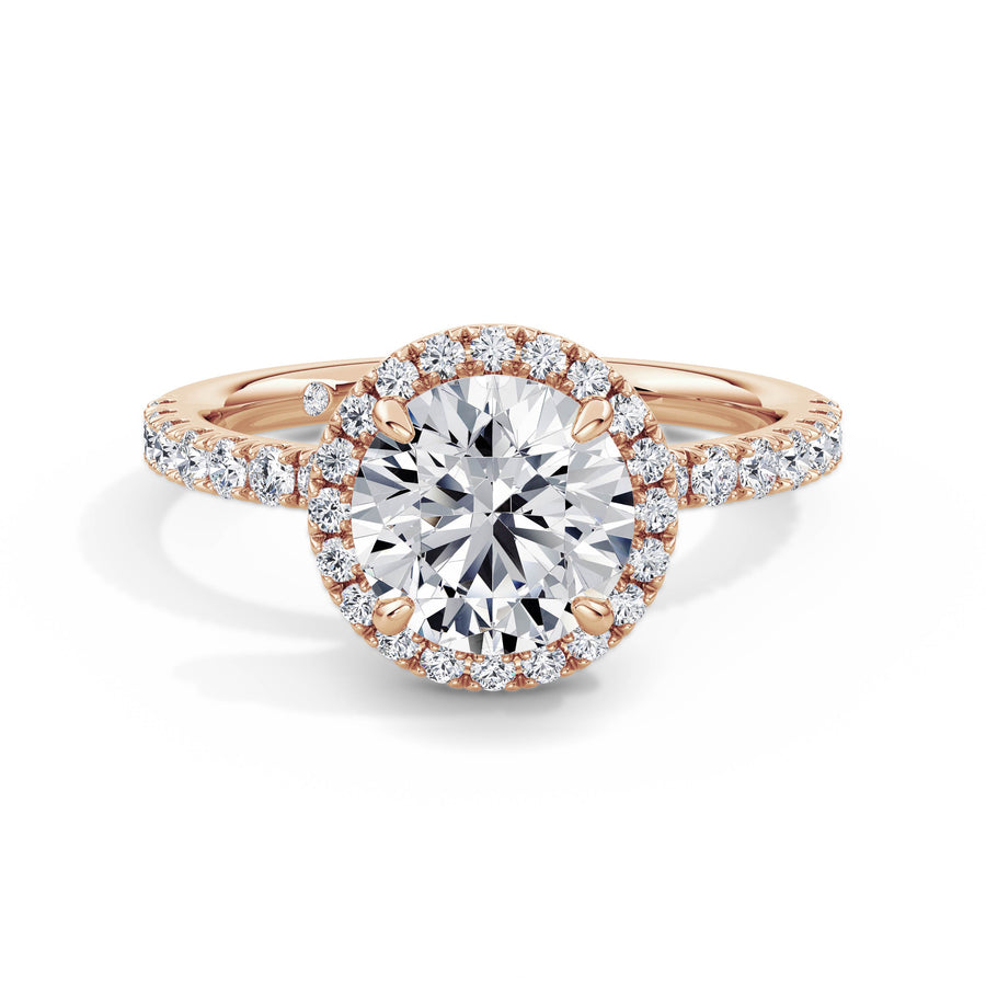 Veronica 18k Rose Gold Round Halo